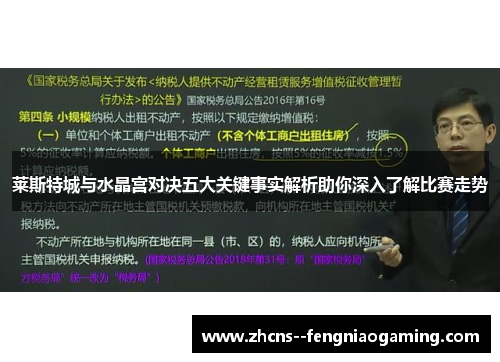 莱斯特城与水晶宫对决五大关键事实解析助你深入了解比赛走势